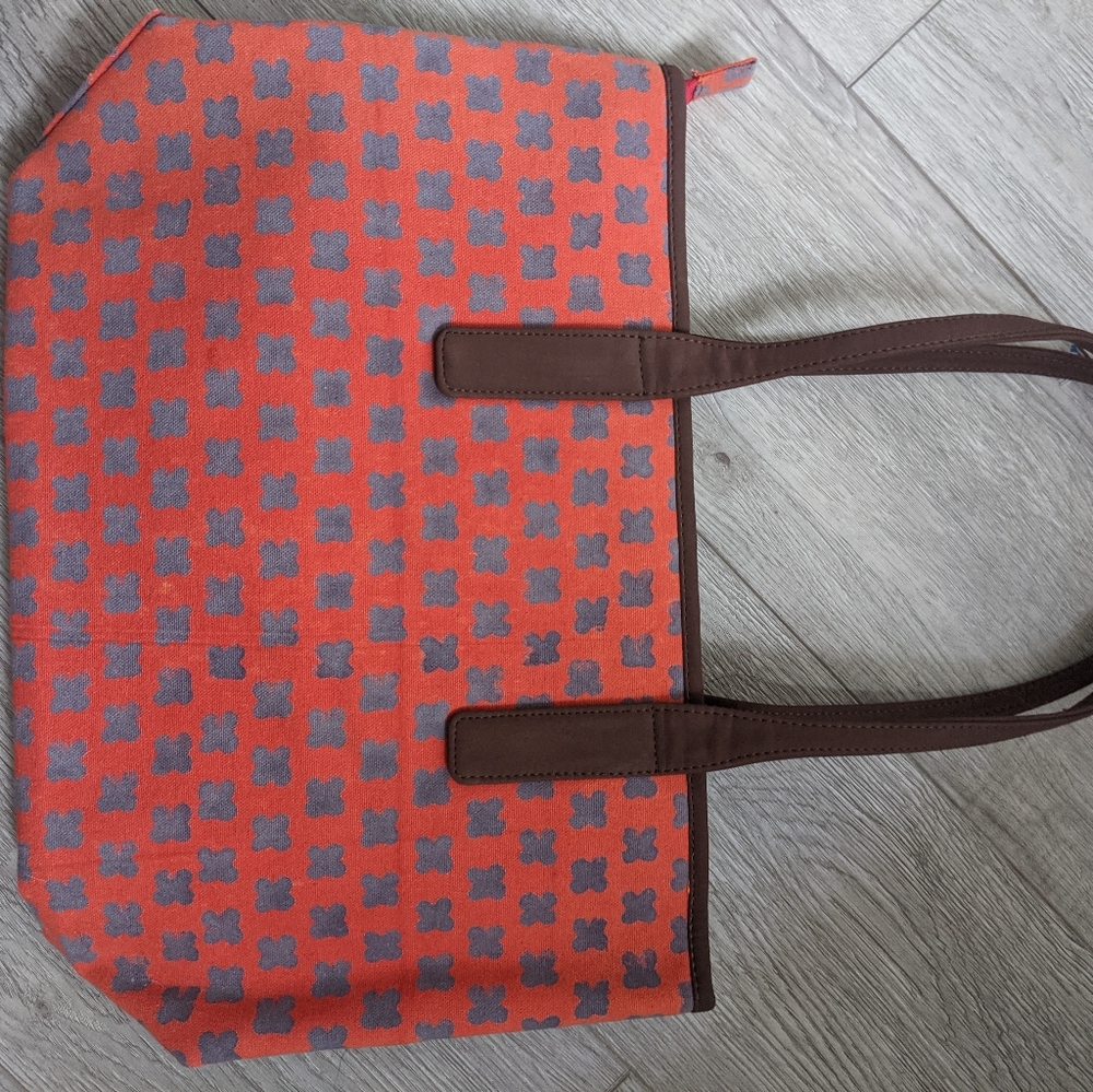 All over print handmade red tote